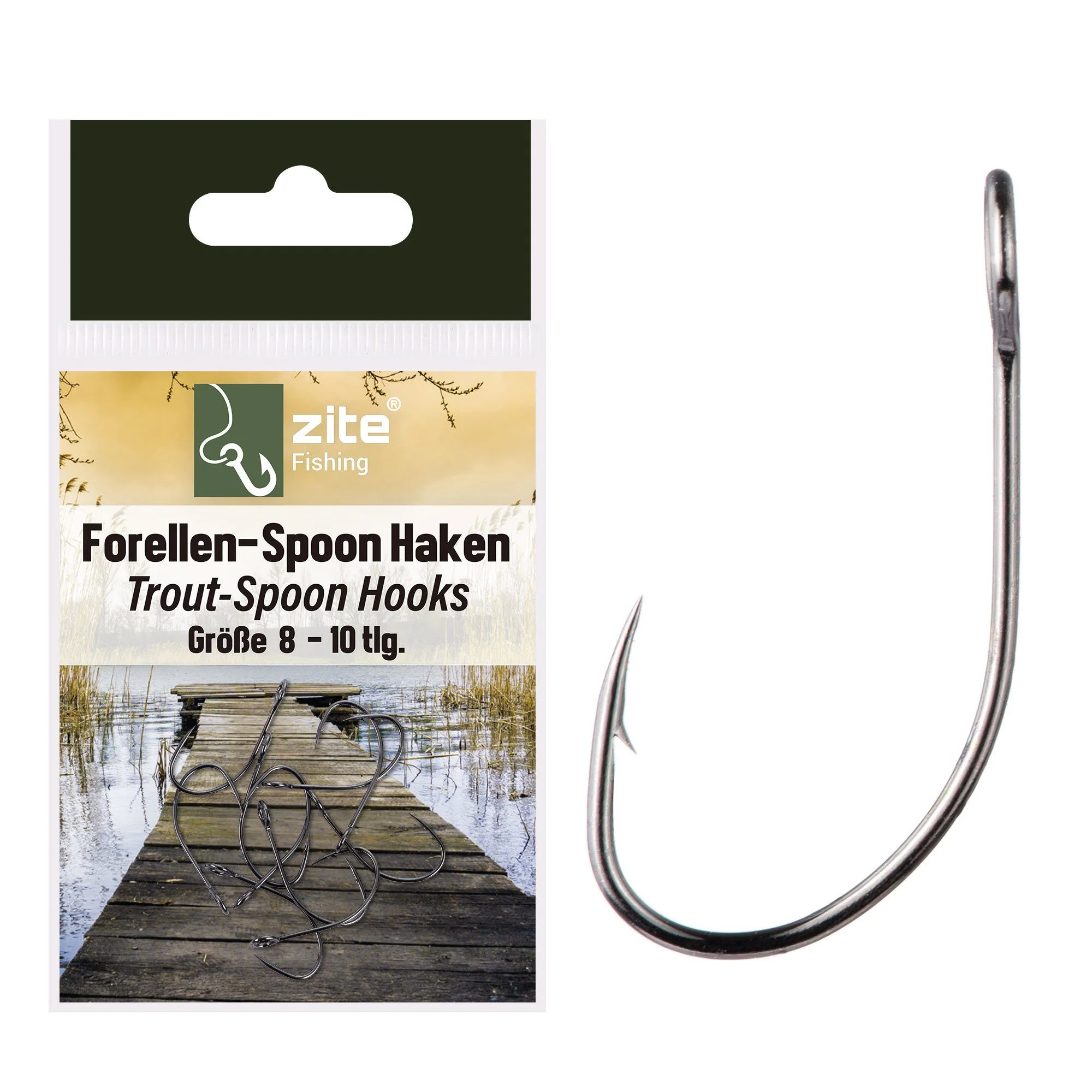 Zite Forellenhaken Set – 10 Stück, Größe 8